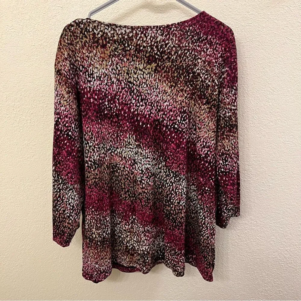 JM Collection Multi Color Short Sleeve Top Size 3X - Picture 2 of 5